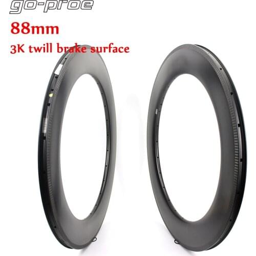 T700 Carbon Road Bike Rims 88mm UD Matte 3K Twill Brake Surface For Time Trial Bicycle Rims Carbon Triathlon Bike Carbon Rims