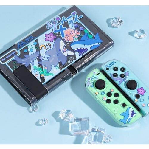 Shark Party TPU Soft Protective Case Shell For Nintendo Switch Game Console Transparent Crystal Cover Shell For Nintendo Switch