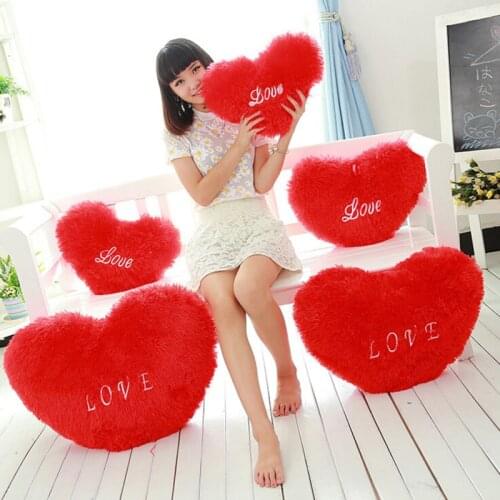 1 Pc Kids Soft Plush Stuffed Red Love Heart Shape Pillow Toys for Children Doll Wedding Party Decor Toys Plush Baby Cute Gifts