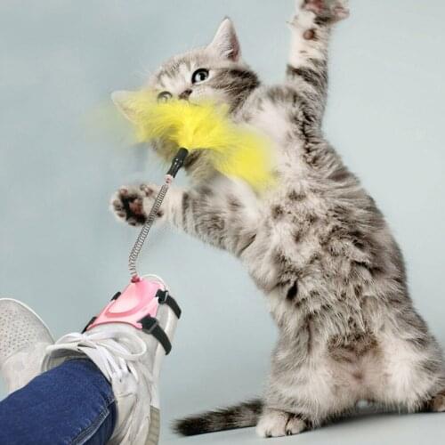 1pc Funny Cat Toys Elastic Feather Spring Sucker Toys for Cat Playing Pet Toy Training Toys New
