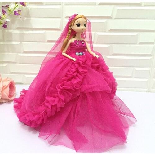30cm Long Wedding Dress Bride Wedding Gifts Resin Doll Cute Action Toy Figures Toys for Girl