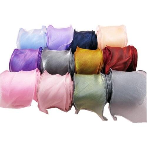 5.5cm*35M Wavy mesh Tulle for diy handmade bowknot Organza Birthday Decoration Wedding Decor Party Supplies