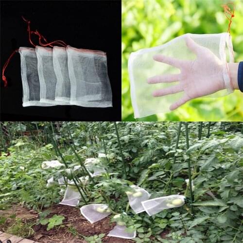 50pcs Garden Plant Fruit Protection Drawstring Repellent Net Bag For Insects Pests Birds
