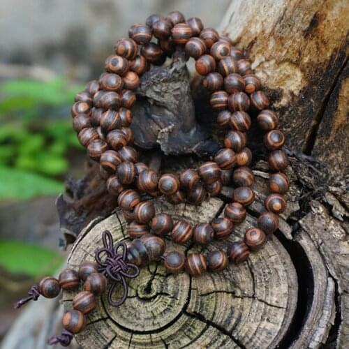8mm Natural Zebra Stripe Sandalwood / Afric Monarch Sandalwood / Loose Beads Japa Mala Bracelet Jewellry Finding DIY Accessories