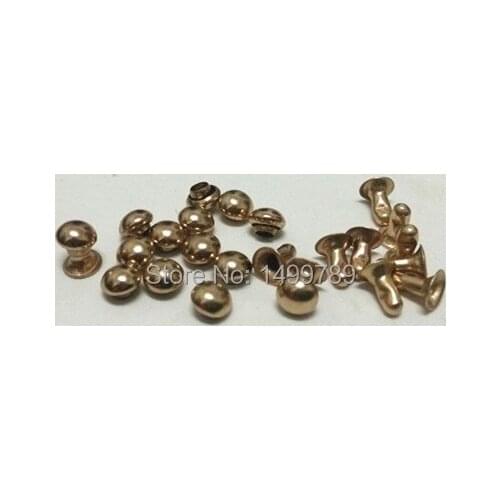 DIY200Sets 4mm Accessories Rose Gold Mushroom Rivets Leather Craft Punk Studs Shipping Free
