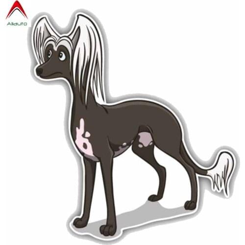 Aliauto High Quality Material Car Sticker Chinese Crested Dark Dog PVC Sunscreen Waterproof Reflective Decal,16cm*15cm