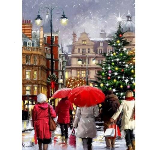 ARMYQZComplete round diamond square diamond diamond painting Christmas diamond embroidery landscape cross stitch New product Chr