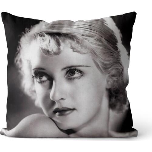 Bette Davis Velvet, Cotton Canvas square pillow cover cushion cover, used for sofa living room office party car