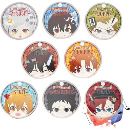 Bungo Stray Dogs Anime Badge Atsushi Nakajima Dazai Osamu Junichiro Kenji Chuya Ryunosuke Ranpo Cute Metal Badge Brooch Pins