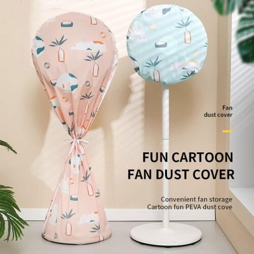 Standing Electric Fan Cover Guard Waterproof Dustproof Flower Printed Electric Fan Mesh Shield Protector Case Storage Bag