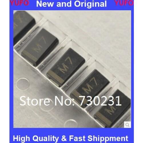 100PCS DIODE M7 1N4007 SMD 1A 1000V IN4007 Rectifier Diode free shipping