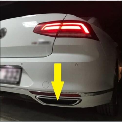Chrome Exhaust Diffuser Frame For VW Passat B8 Stainless Steel Cover R line 2015 2016 2017 2018 2019 Tuning Car Chromium Styling