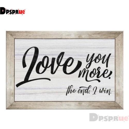 Dpsprue Full Square/Round Drill 5D DIY Diamond Painting "Text Love" Diamond Embroidery Cross Stitch 3D Decor Gift DF118
