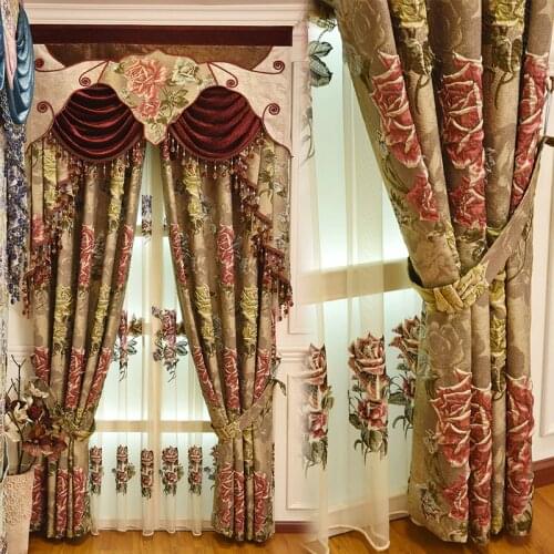 Elegant 4 D Jacquard Curtains For Living Room Window Bedroom Window Curtain Luxury Elegant Drapes Curtains For Kitchen/Hotel