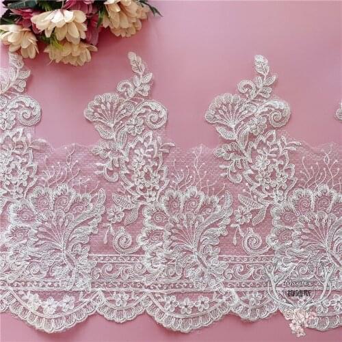 French Embroidery Cording Lace Trim Curtain DIY Trim Wedding Dress Veil Lace Trimming