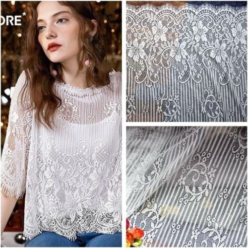 GLace 3M/Lot 100% Polyester Knitted Eyelash Lace Accessories DIY Craft Clothing Dress Hollow Shirt FabricTX699