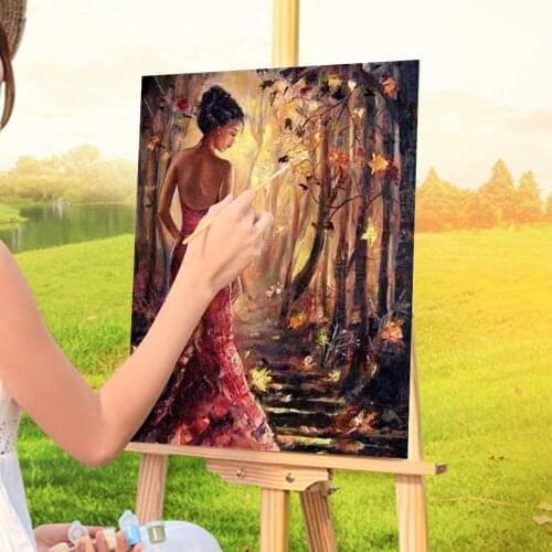 Portrait Woman Paint By Numbers Package Oil Paints 40*50 Paiting By Numbers Decorative Paintings For Handicraft