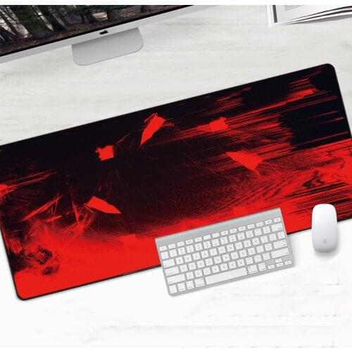 Red Mouse Pad Large Custom Print Overlock Edge Computer Gaming Mousepad XXL Rubber Mat Boyfriend Gifts Notebook PC Accessories