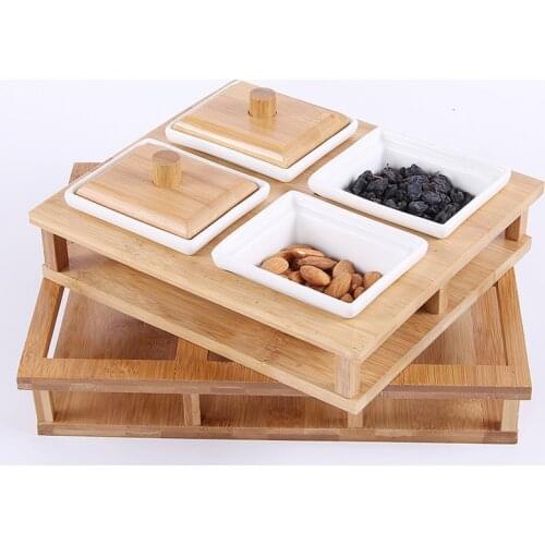 Creative dried fruit box fruit plate Japanese style fruit divider plate ceramic multi-box candy snack plate LB031615