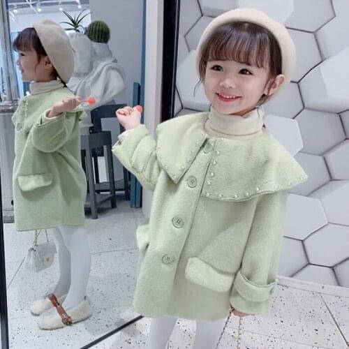 Pearl Jacket Winter Spring Autumn Coat Outerwear Top Children Clothes School Kids Costume Teenage Girl Clothing High Quality