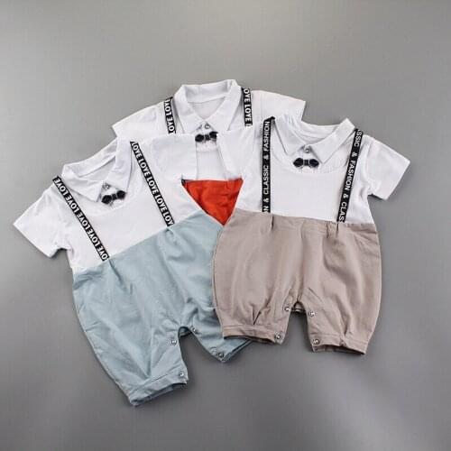 Korean version of the baby summer onesies baby girl childrens childrens cotton short-sleeved jumpsuit baby thin section