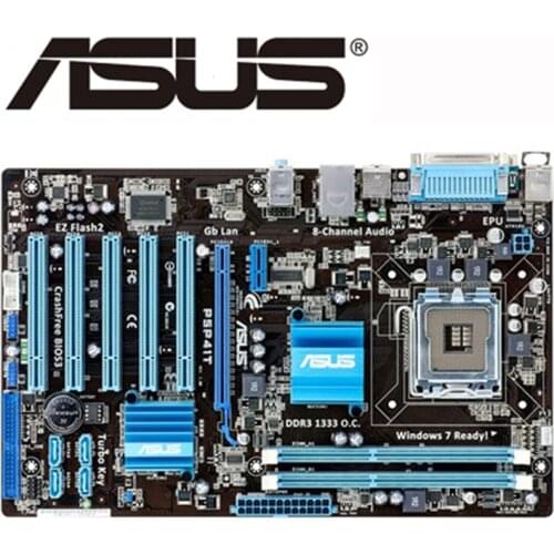 ASUS P5P41T Motherboard LGA 775 DDR3 8GB P5 P41T For Intel G41 Desktop Mainboard ATX Systemboard USB2.0 PCI-E X16 SATA II Used