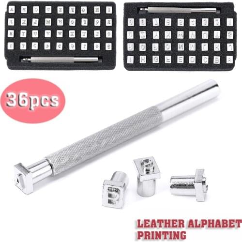 36Pcs Alphabet Letter Stamp Set Number Leather Stamping Tools Punch Steel Metal Leather Tool Craft For Handmade Leather Stamps