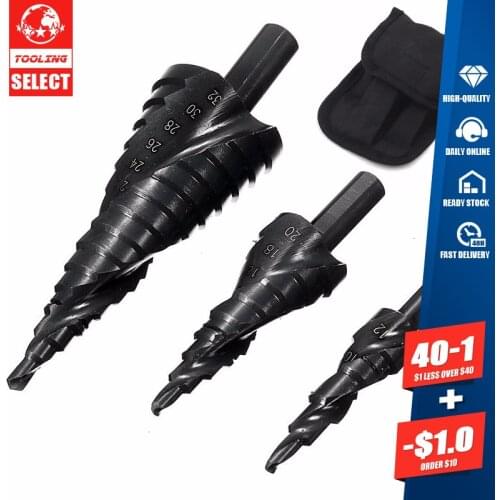 3PCS HSS Cobalt Step Stepped Drill Bit Set Nitrogen High Speed Steel Spiral For Metal Cone Triangle Shank Hole woodworking tools