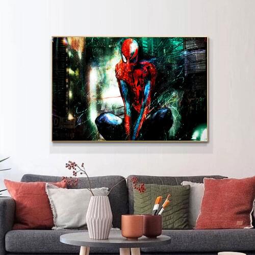 Marvel Movie Avengers Superhero Spiderman Graffiti Wall Art Posters Corridor Living Room Decor Canvas Painting Bedroom Pictures