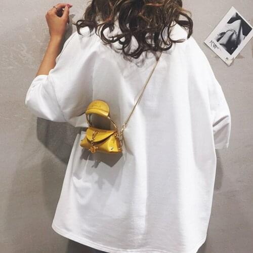 2021 Female New Personalized Portable Small Bag Chain Shoulder Messenger Lipstick Coin Purse Mini Handbag Metal Circle Belt