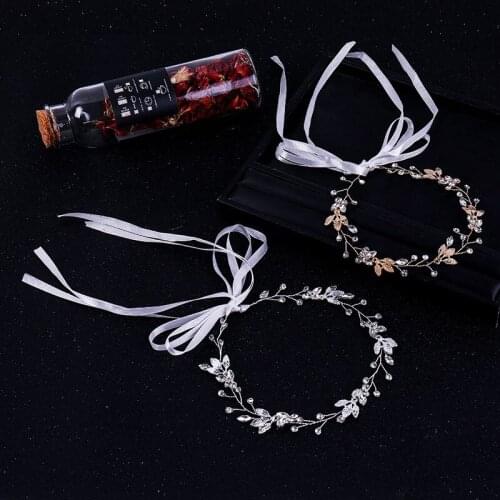 Vintage Hairband Wedding Dress For Women Leaves Tiaras Bridal Headband with Hair Jewelry Bride Hair Accessories VL