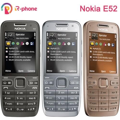 Original Nokia E52 2G 3G Unlocked Mobile Phone 3MP Refurbished Cellphone & Hebrew Arabic English Russian Keyboard