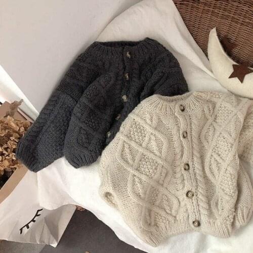 2021 Boys and Girls Spring Knitting Sweater Baby Solid Cardigan Korean Style Fashionable Kids Clothing Soft, #1176
