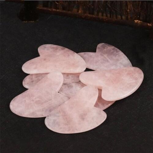 Rose Quartz Jade Guasha Stone Board Natural гуа ша Scraper Massager Tools For Face Neck Back Body Acupuncture Pressure Therapy