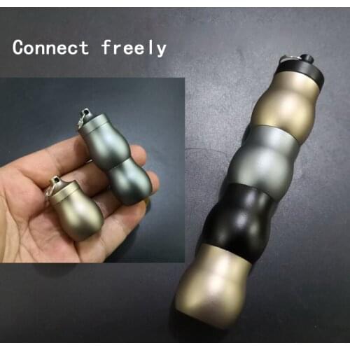 Portable pocket Gourd Travel Mini aluminum Bottle Survival Pills Case Waterproof Small Box for Camping Free connected Mini jar