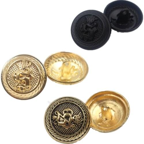10pcs/lot Retro metal buttons for clothes black gold sweater coat decoration shirt buttons accessories DIY JS-0138