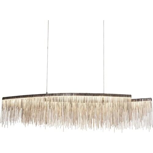 Nordic minimalist creative personality living room dining restaurant strip villa home engineering tassel aluminum pendant lights