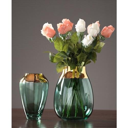 Glass vases Grey/green terrarium glass containers furnishing crafts flower vase