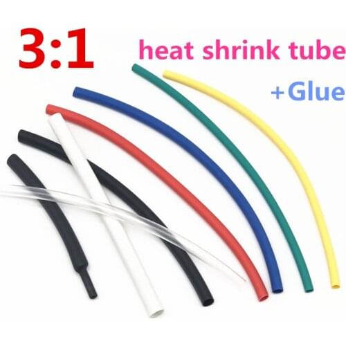 2M 1.6/2.4/3.2/4.8/6.4/7.9/9.5mm Dual Wall Heat Shrink Tube thick Glue 3:1 ratio Shrinkable Tubing Adhesive Lined Wrap Wire kit