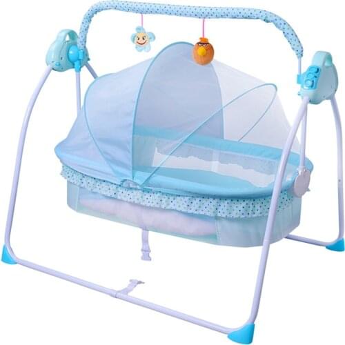 Portable Newborn baby bed electric shaker folding sleeping basket Cradle Bed Automatic Flat Lay Crib
