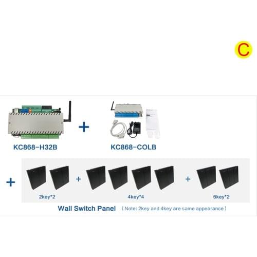 KC868-H32BS Ethernet Wifi RS232 RS485 Modbus RF433M HTTP MQTT Smart Controller Home Automation DIY Bundle C