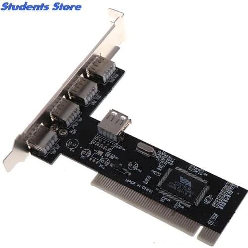USB 2.0 4 Port 480Mbps High Speed VIA HUB PCI Controller Card Adapter PCI Cards for Vista Windows ME XP 2000 98 SE