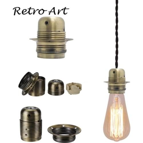 Vintage edison lamp socket with ring E27 decorative lamp holder