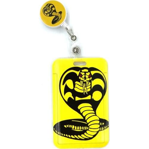 Cobra Kai Snake Fashion Women Card Holder Lanyard Colorful Retractable Badge Reel Nurse Doctor Student Exhibition ID Card Clips