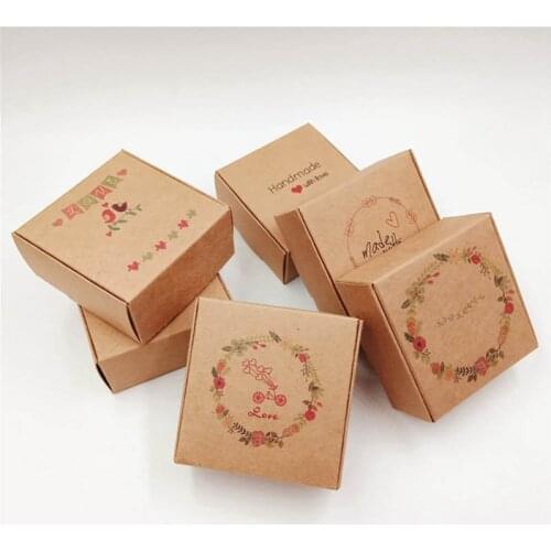 10pcs Kraft Paper Jewelry Box for Packaging Handmade Earring Jewlery Gift Cardboard Boxes Diy Jewelry Display Storage Packing
