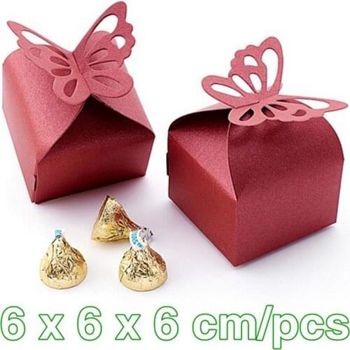 100PCS Candy Bag Packaging Box Creative Butterfly Wedding Candy Box Wedding Gift Butterfly Pearl Paper Party Supplies Sunday