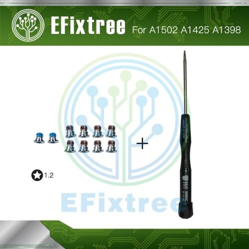 100% Genuine NEW 11Pcs Laptop Rubber Bottom Case Screws Set+Tools for Macbook Pro Retina A1502 A1398 A1425 13" 15"