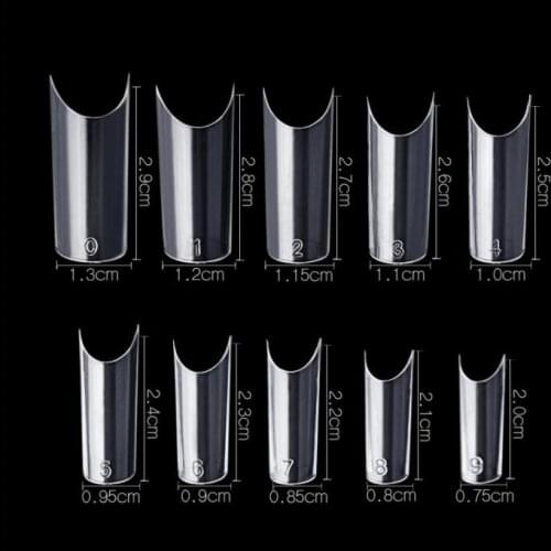 500 Pcs C Curve Shape Natural Clear False Nails Acrylic French Tips