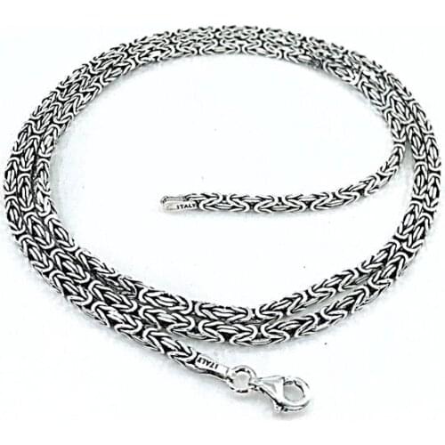 70 cm 22 g 2 mm Square Italian King Chain Silver Male Necklace