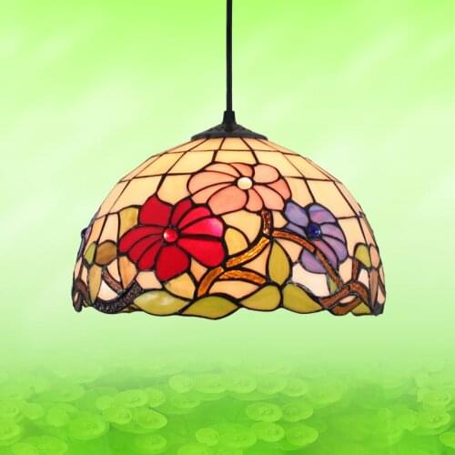 American Pastoral Bar Internet Cafe Glass Lamp Porch Balcony Lighting European Tiffany Colored Glass Restaurant Chandelier